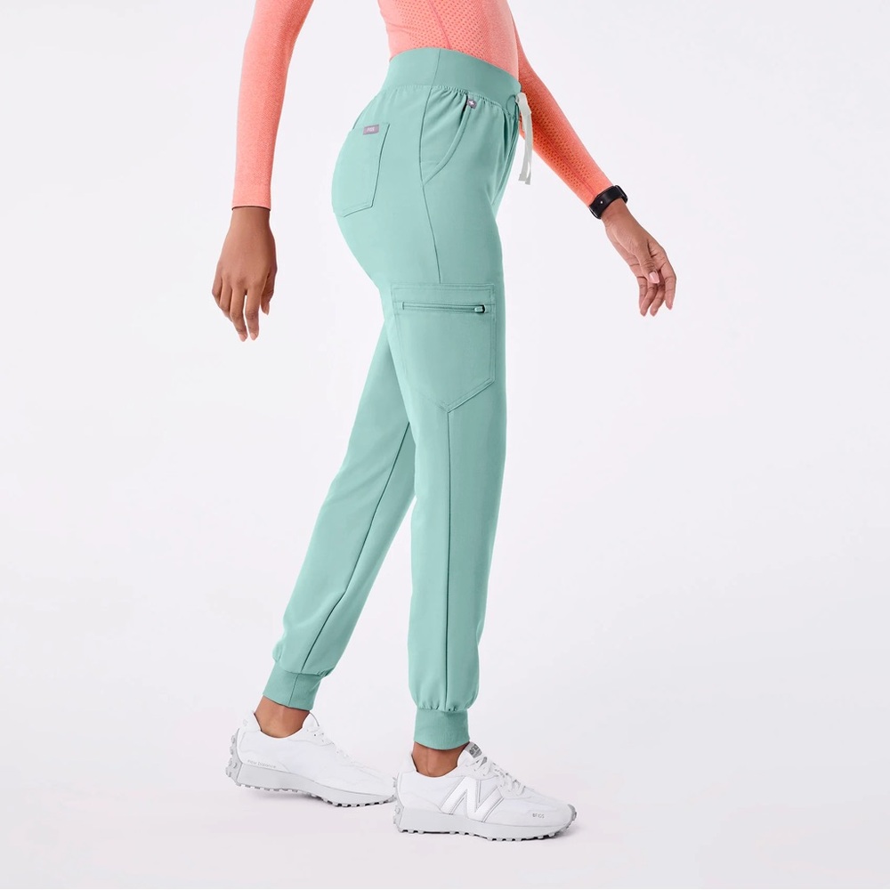 Figs Women's Jogger Scrub Pants in Aqua - Picture 3 of 9
